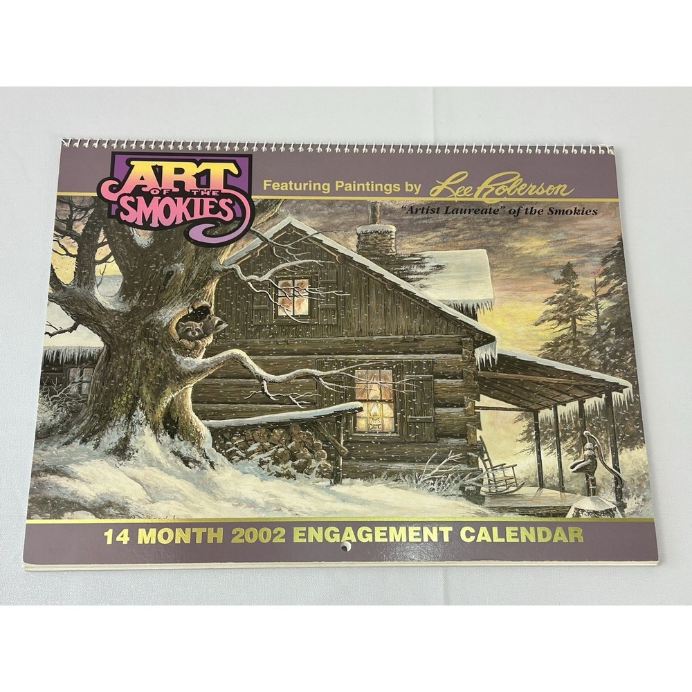 Lee Roberson Smoky Mountains 2002 Wall Calendar Cabin Art Deer VTG